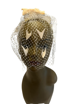 Vintage hat net with velvet bow