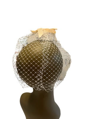 Vintage hat net with velvet bow