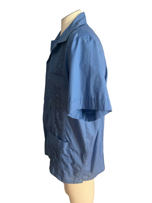 Vintage blue Guayabera shirt L