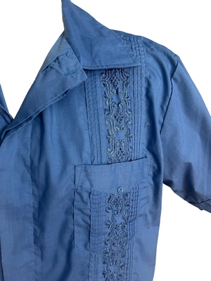 Vintage blue Guayabera shirt L