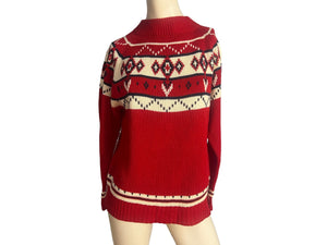 Vintage 70's JCPenney men's ski sweater red S