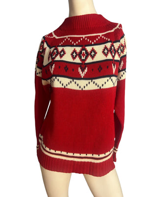 Vintage 70's JCPenney men's ski sweater red S