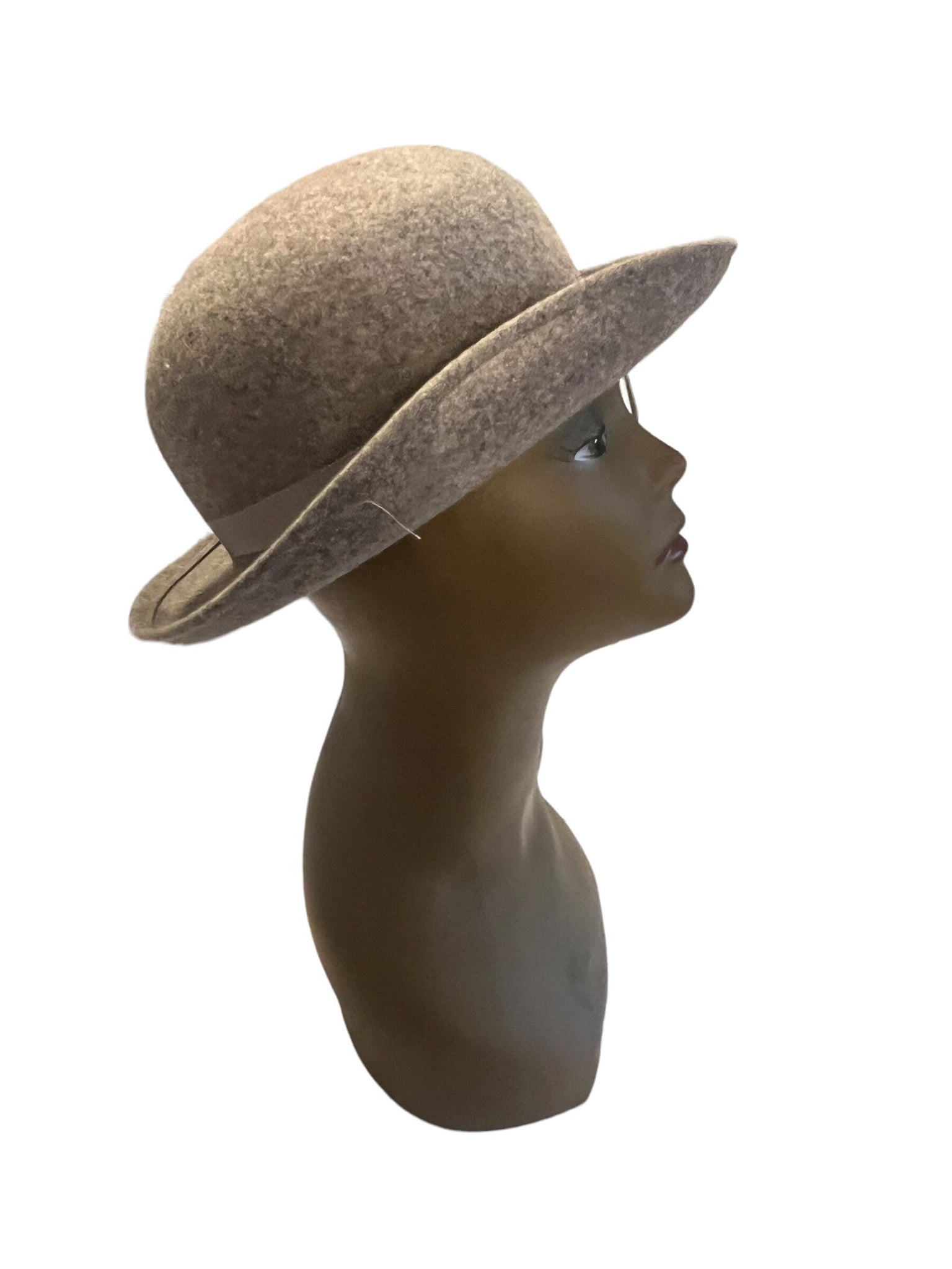 Vintage 60's doeskin wool gray hat with feather