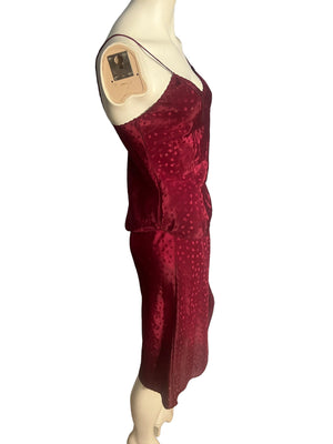 Vintage maroon camisole slip lingerie set Deena S