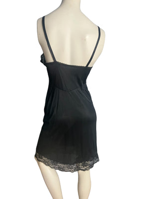 Vintage black dress slip lingerie L