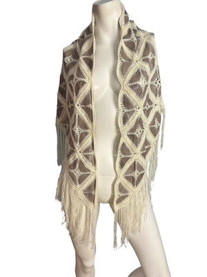 Vintage patchwork leather shawl