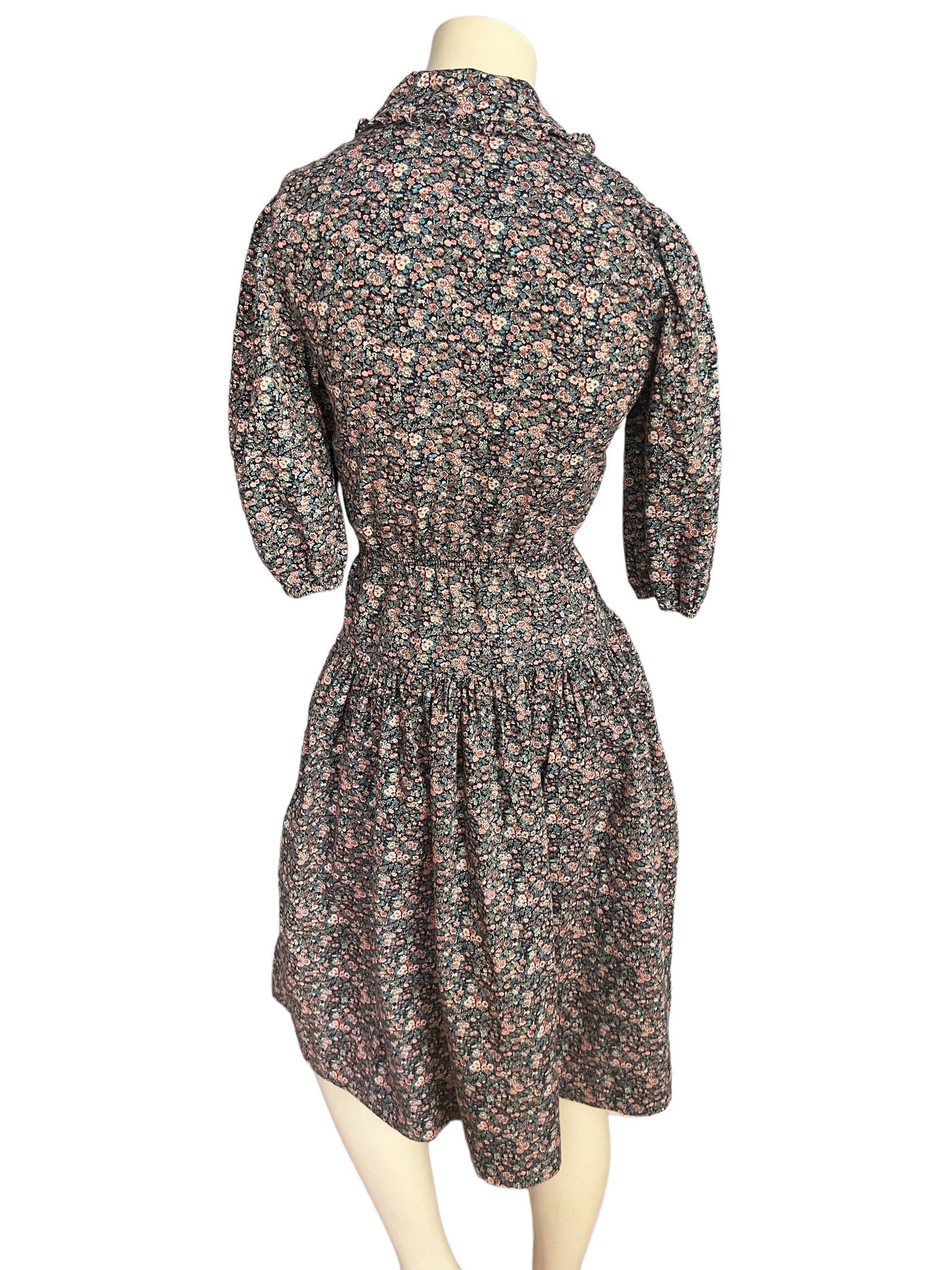 Vintage 70's floral prairie dress S
