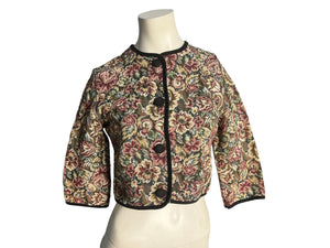 Vintage needlepoint floral jacket S