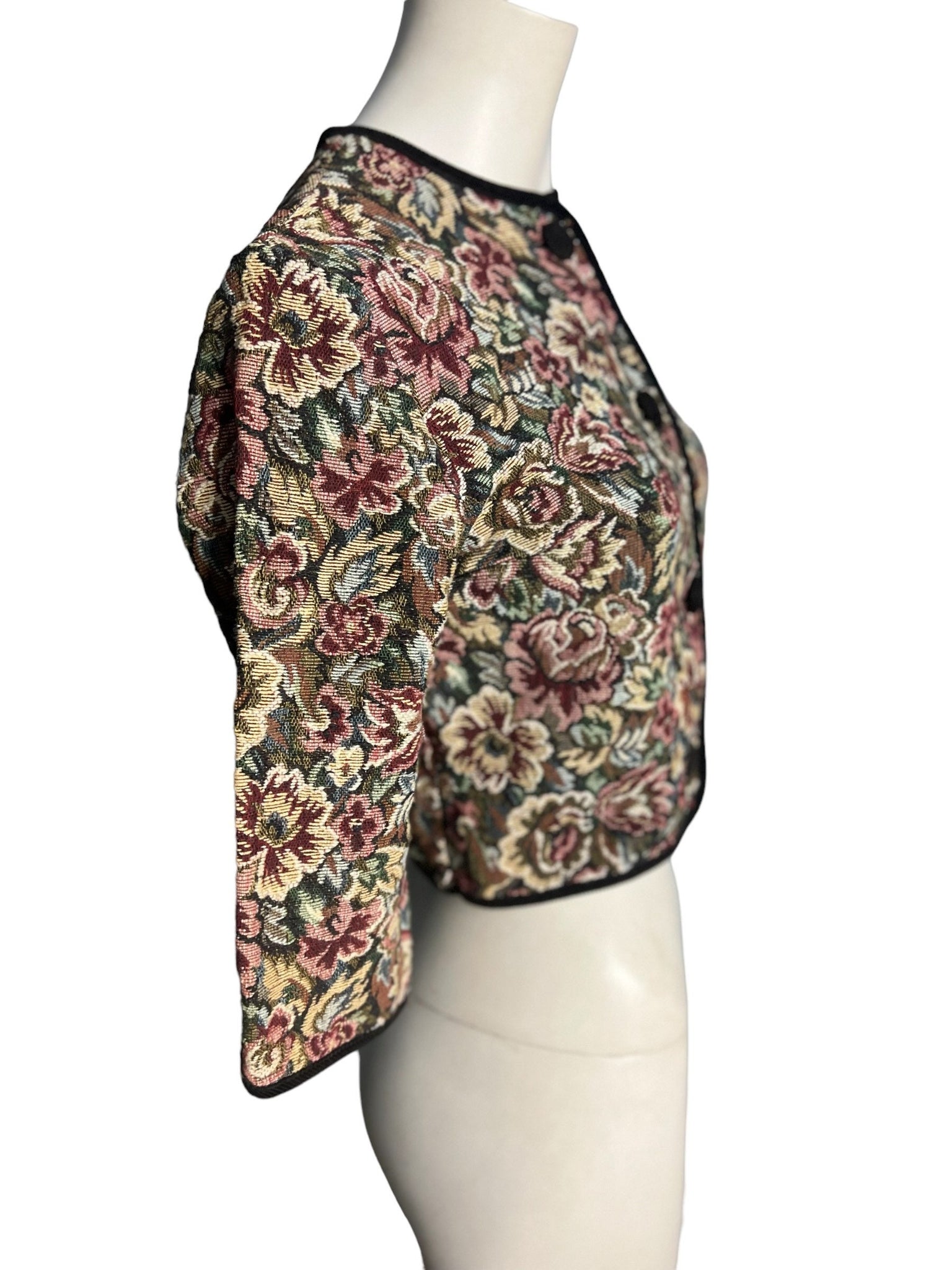 Vintage needlepoint floral jacket S