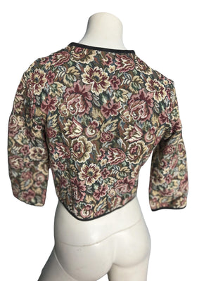 Vintage needlepoint floral jacket S