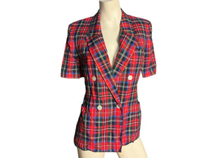 Vintage 80's red plaid jacket 4