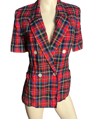 Vintage 80's red plaid jacket 4