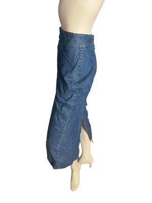 Vintage 80's long jean skirt M L Konnie O