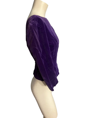 Vintage 50's purple velvet top shirt 8 M