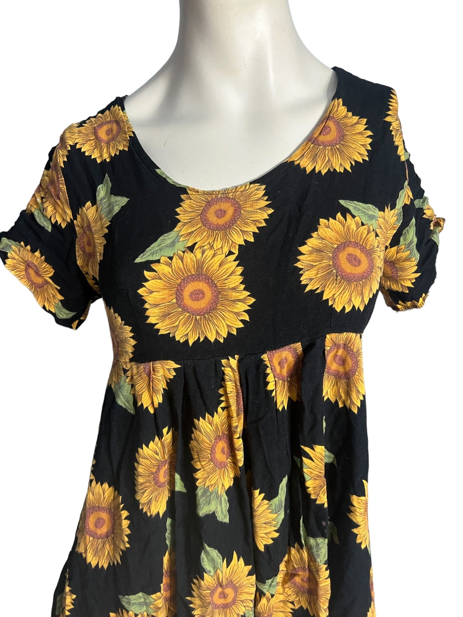 Vintage 80's mini sunflower dress S