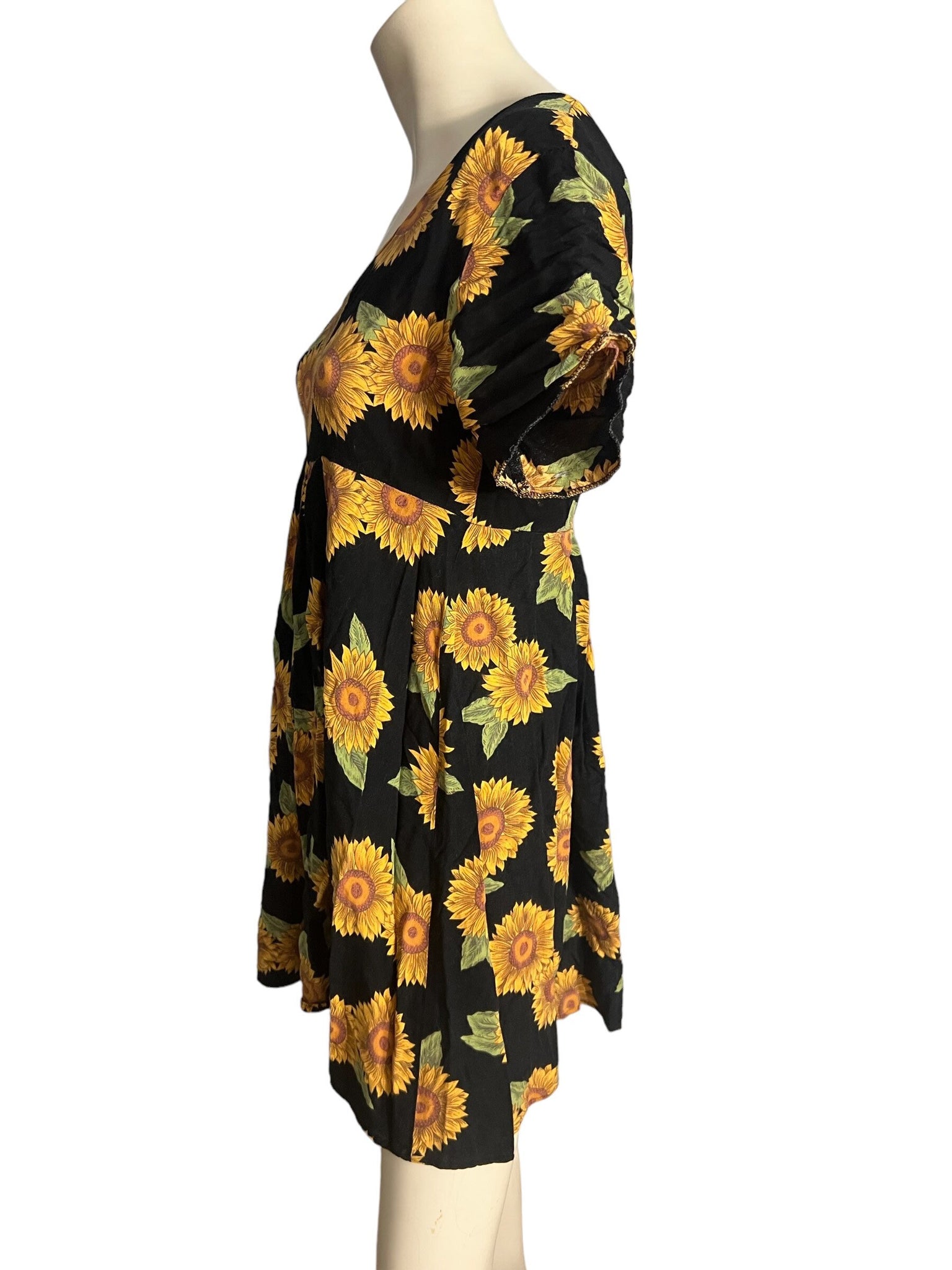 Vintage 80's mini sunflower dress S