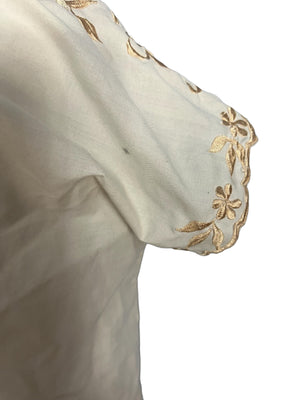 Vintage beige embroidered tunic dress L XL