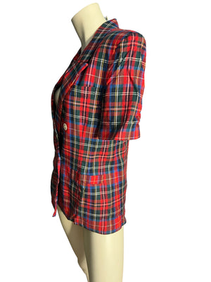 Vintage 80's red plaid jacket 4