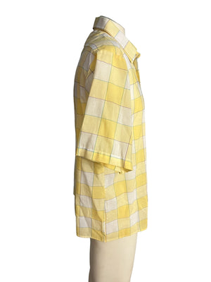 Vintage 80's yellow check shirt L Wedgefield