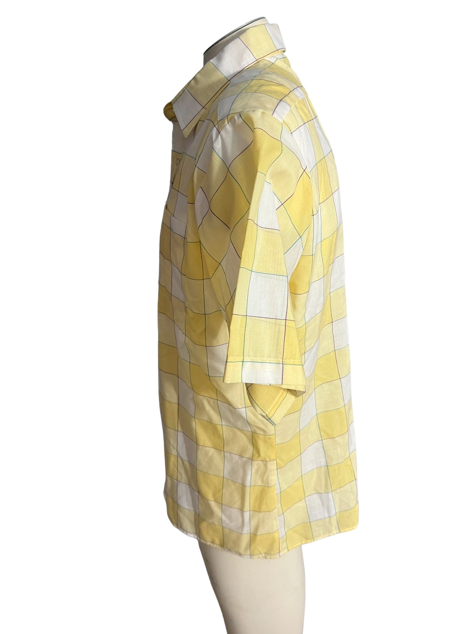 Vintage 80's yellow check shirt L Wedgefield