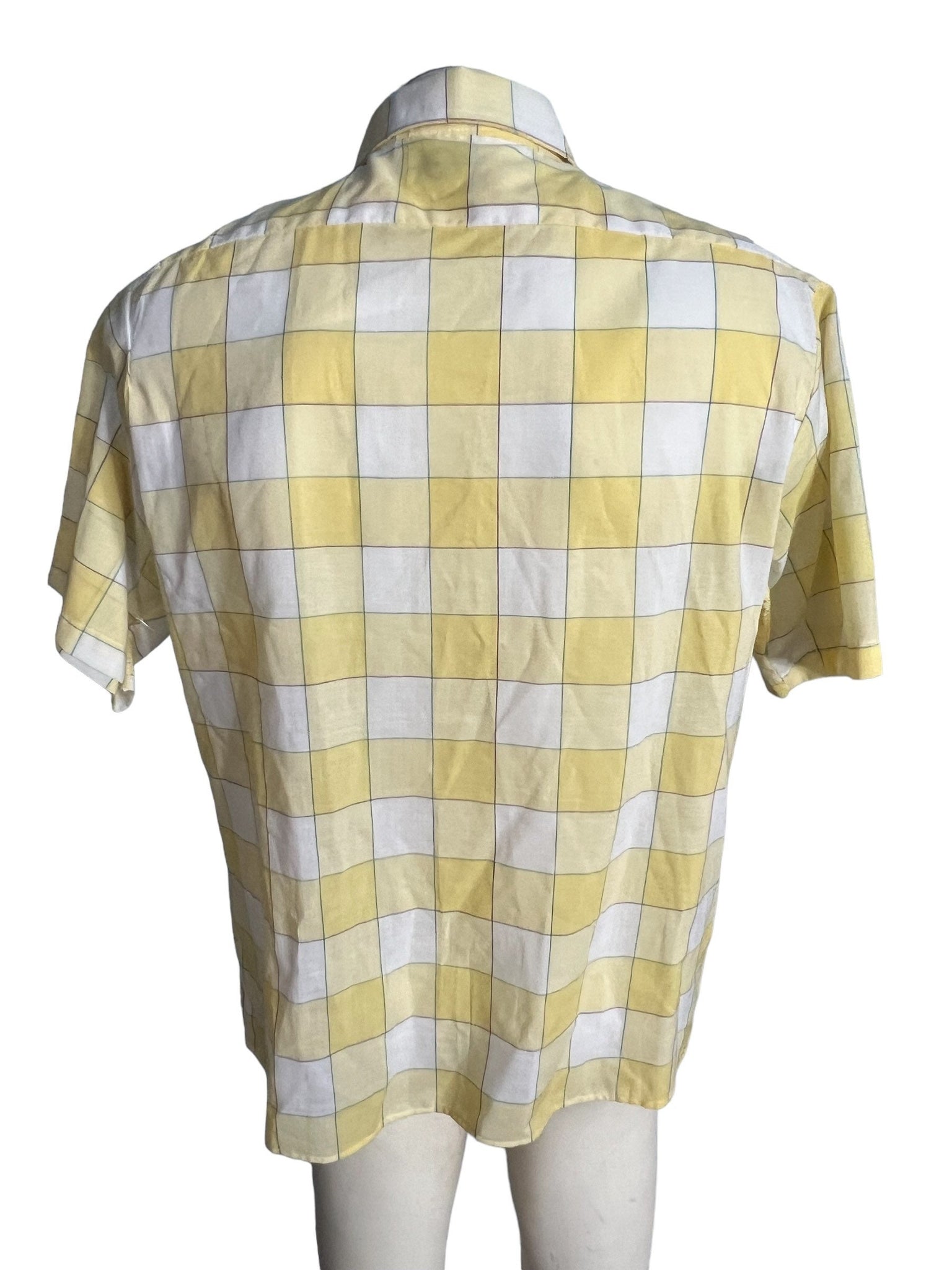 Vintage 80's yellow check shirt L Wedgefield