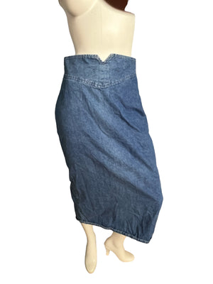 Vintage 80's long jean skirt M L Konnie O