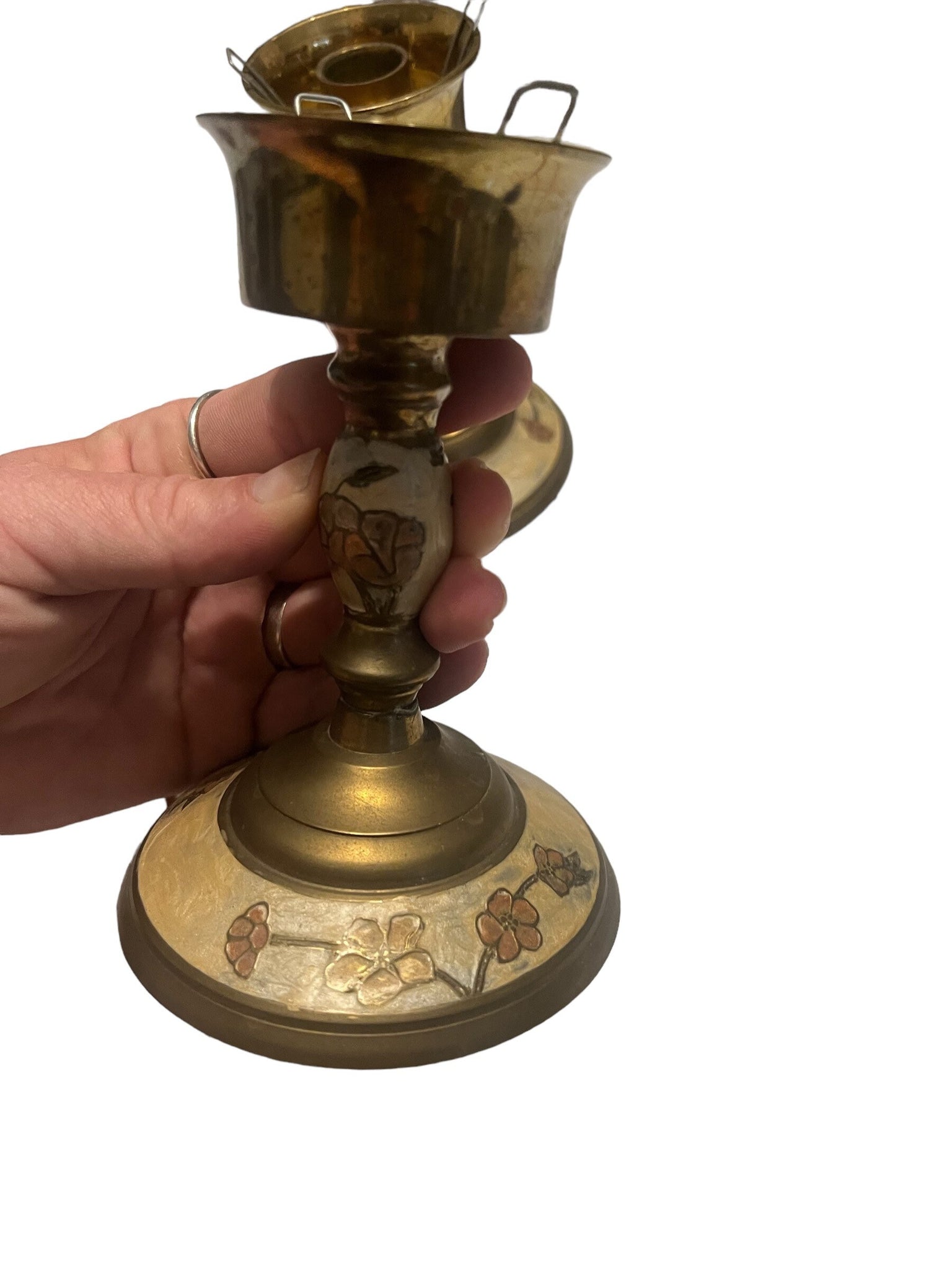 Vintage brass candlestick holders