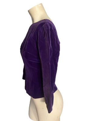 Vintage 50's purple velvet top shirt 8 M