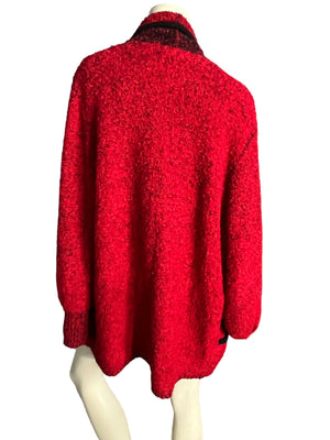 Vintage 80's red and black long sweater Sideffects L