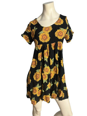 Vintage 80's mini sunflower dress S