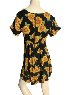 Vintage 80's mini sunflower dress S