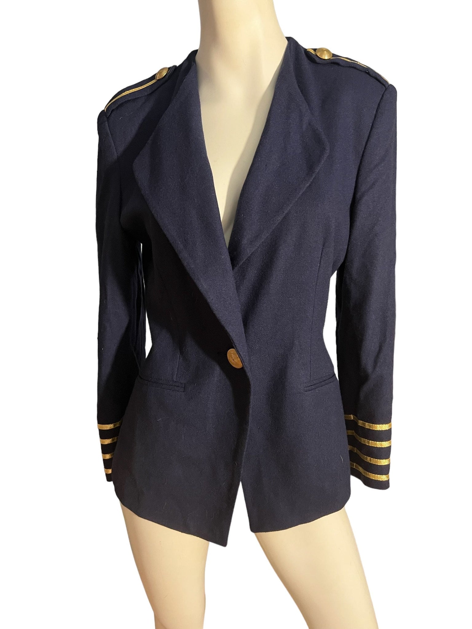 Vintage 80's Navy military officer blazer S The Limited