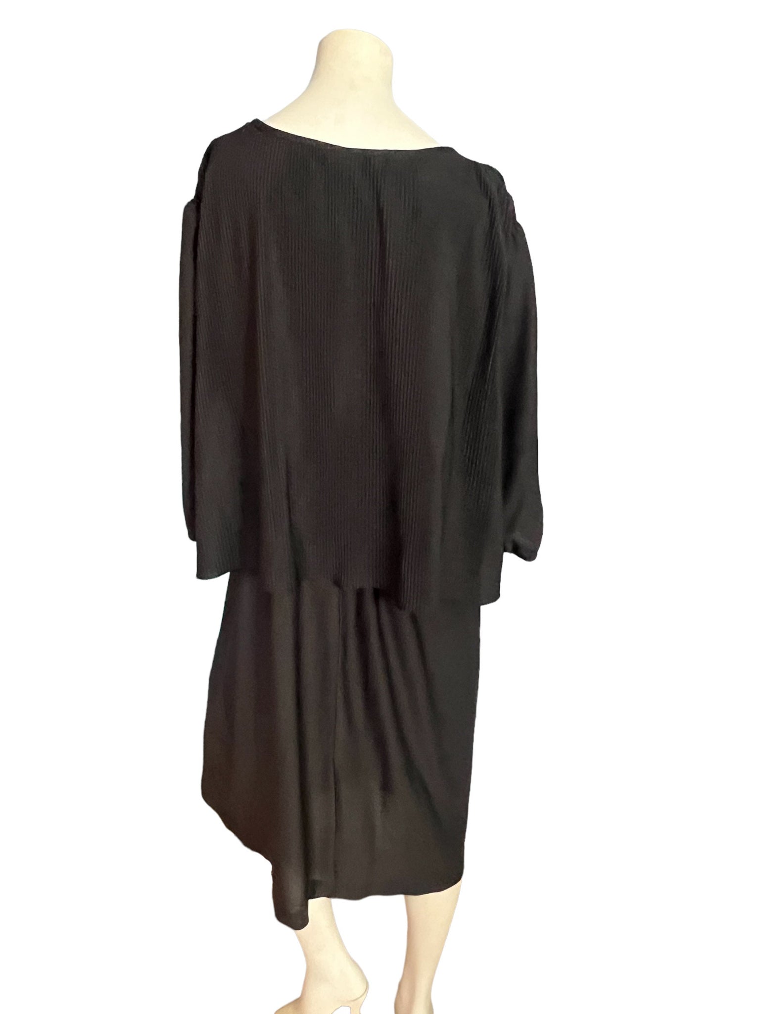 Vintage 70's black scarf dress XL