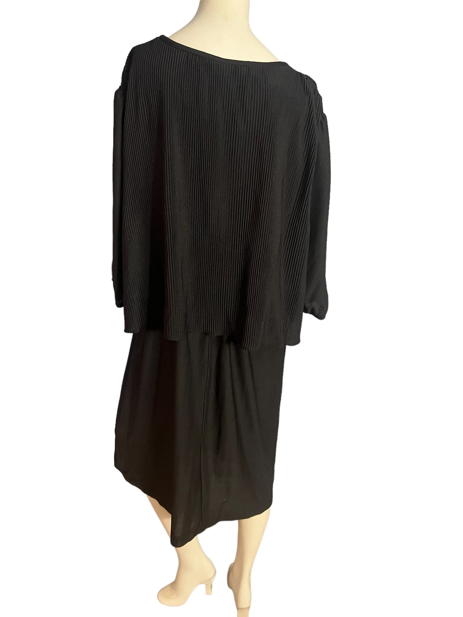 Vintage 70's black scarf dress XL