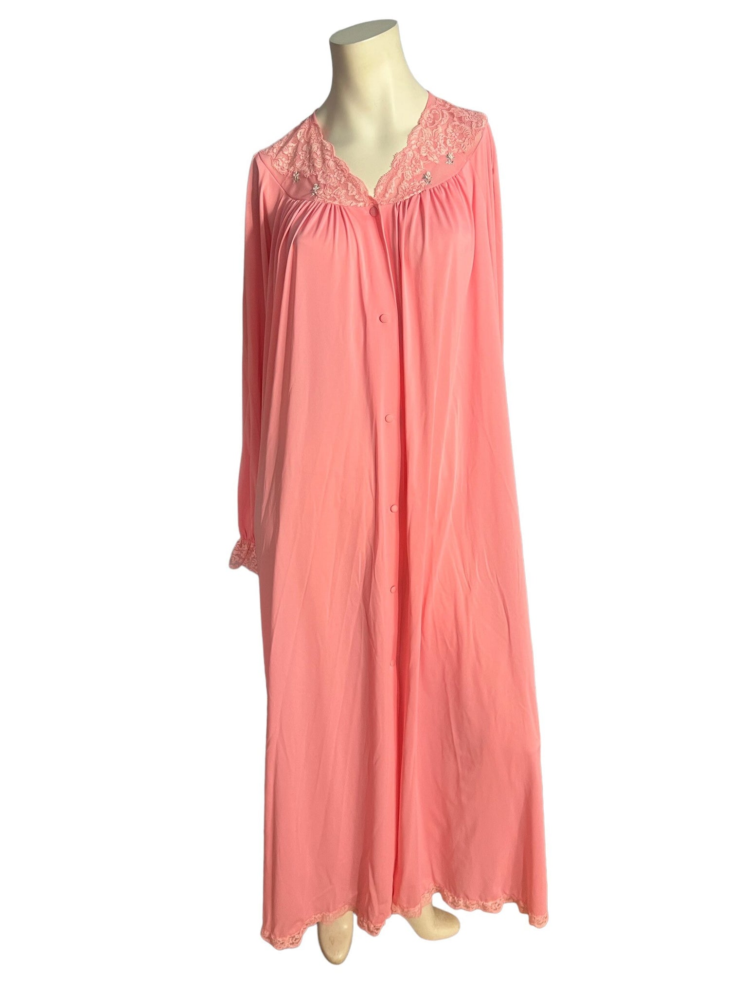 Vintage long pink robe Shadowline L