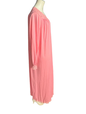 Vintage long pink robe Shadowline L