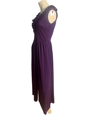 Vintage 70's purple maxi dress Godchaux's M