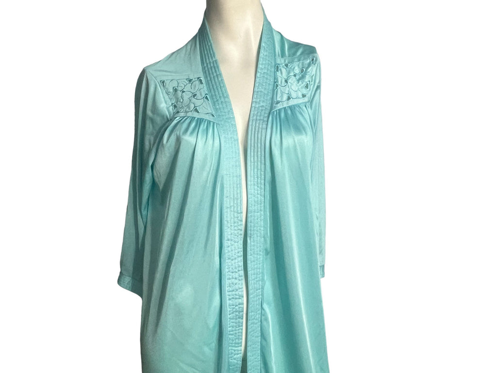 Vintage 70's turquoise robe Glencraft L