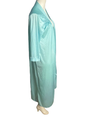 Vintage 70's turquoise robe Glencraft L