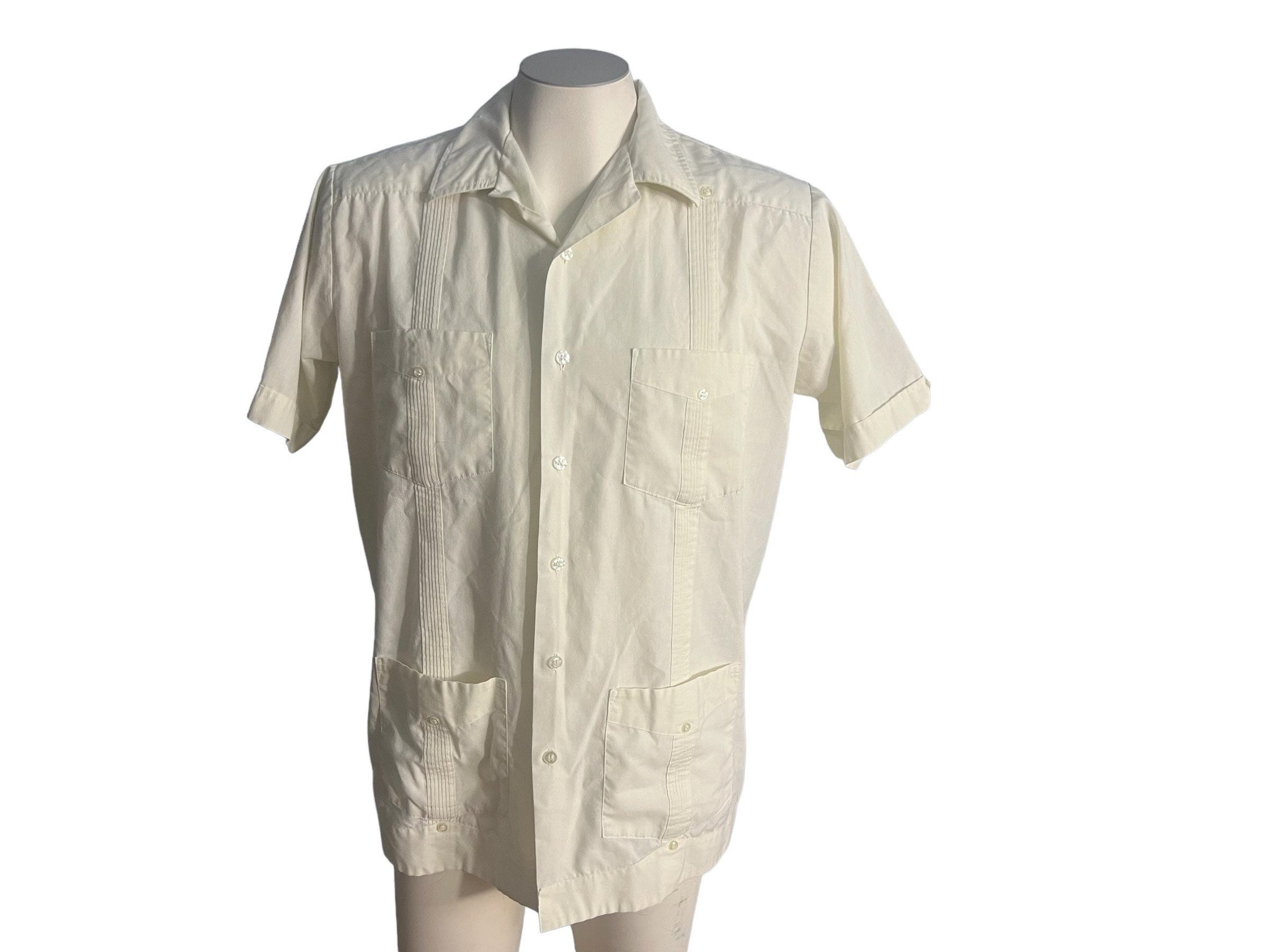 Vintage Guayabera off white shirt M