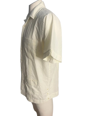 Vintage Guayabera off white shirt M