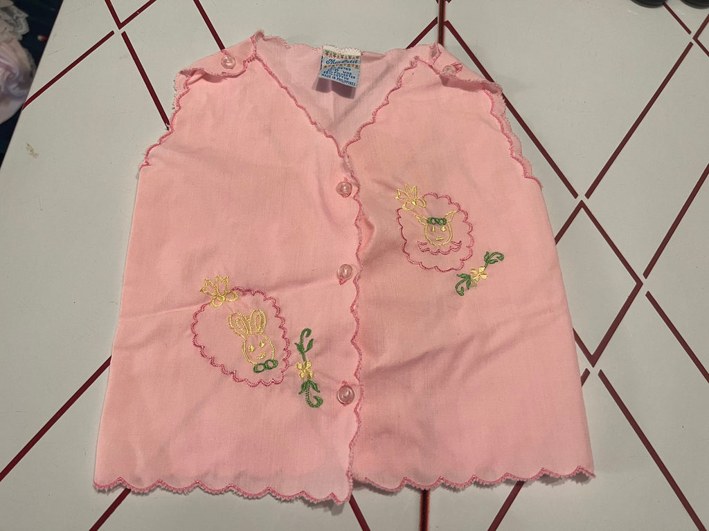 Vintage Mon Petit pink diaper shirt 0-6 month