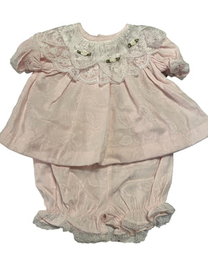 Vintage pink b.t. kids dress set 3-6 month