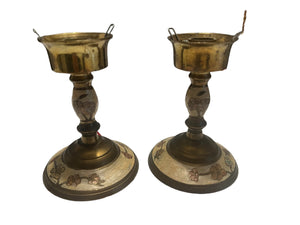 Vintage brass candlestick holders