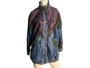 Vintage 80's jean patchwork jacket S currentseen