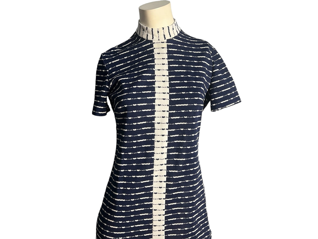 Vintage navy blue 70's scooter dress M