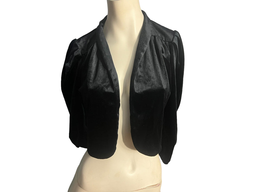 Vintage 70's black velor jacket 36 Dorette