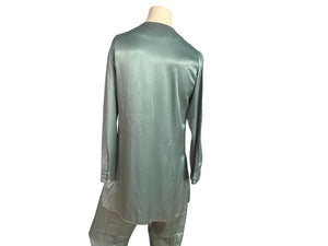 Vintage 80's green slinky tunic suit Prophecy M