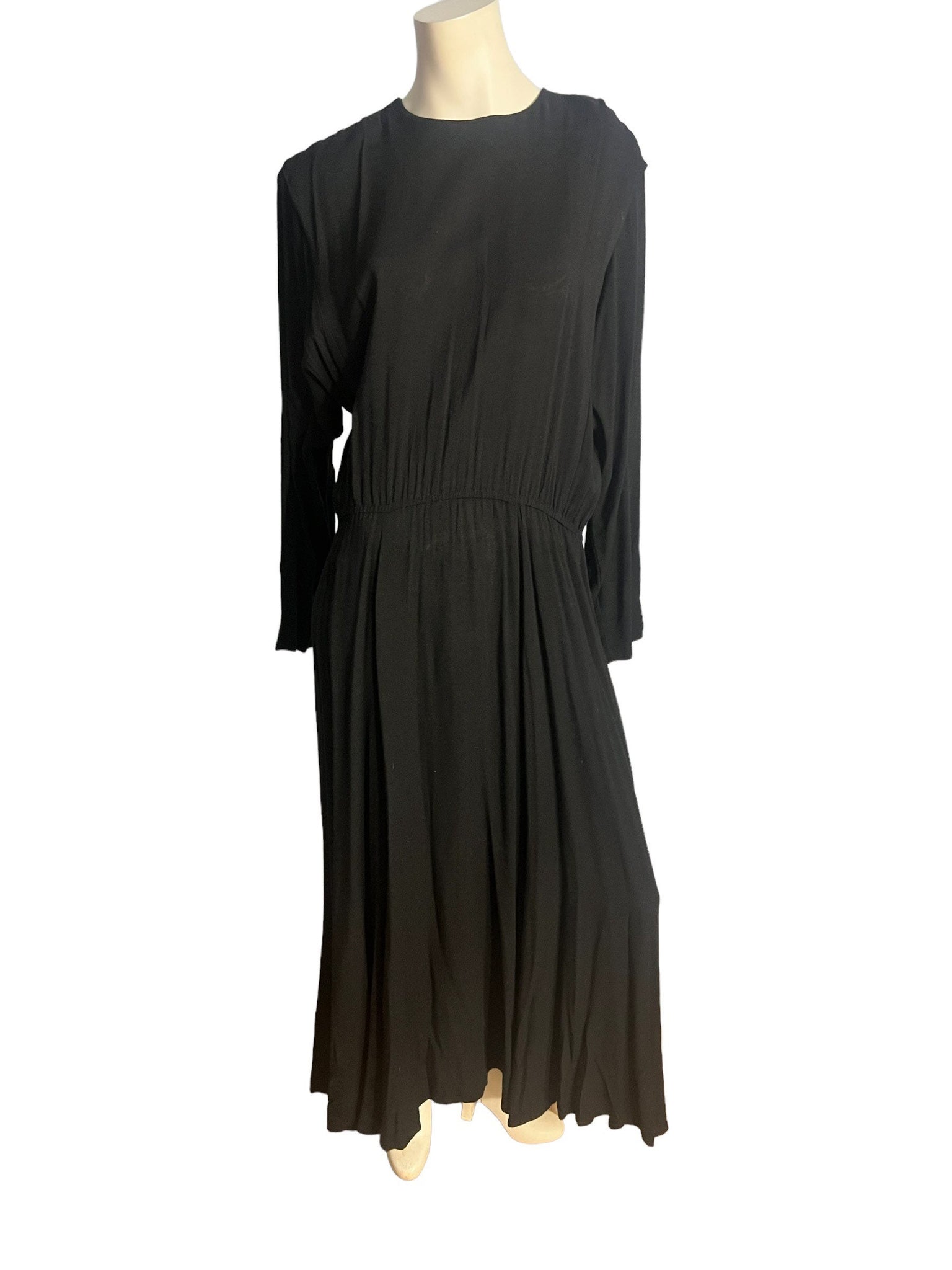 Vintage 80's black midi dress Private Affaire 14 L