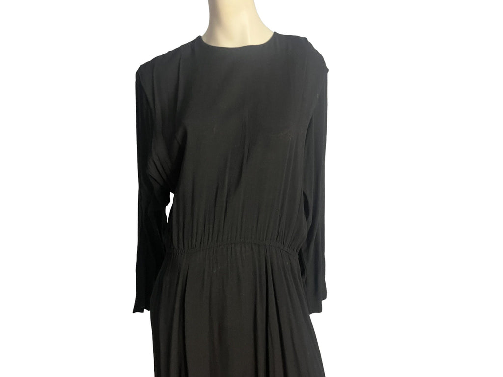 Vintage 80's black midi dress Private Affaire 14 L